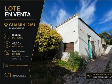 Lote propio de 375 m² en Mataderos – Zonificación USAB1 – Ideal desarrollo inmobiliario