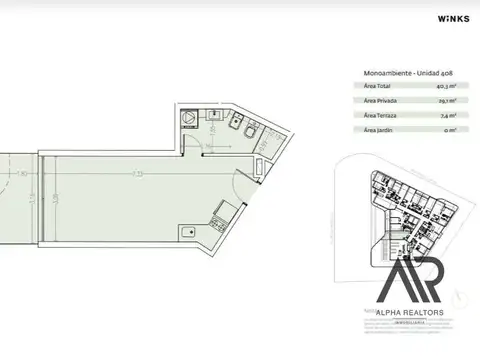 Departamento en Venta de Monoambiente