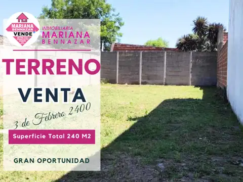 Terreno sobre Avenida 3 de Febrero