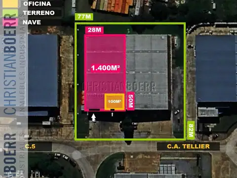 1500m² cub P.Ind. Pilarica -  Pilar. 1400m² de Planta + 100m