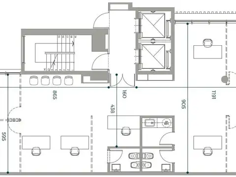 Oficina Monoambiente con 2 baños