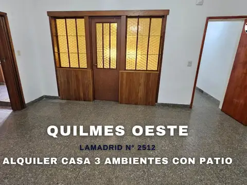 CASA 3 AMBIENTES CON PATIO QUILMES ACEPTA MASCOTA 