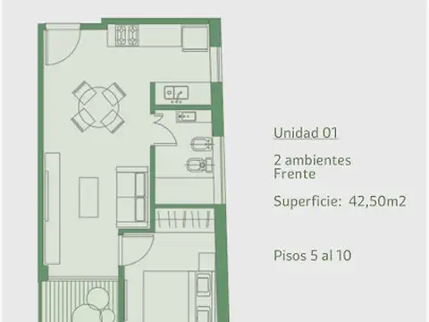 VENTA DOS AMBIENTES EN EMPRENDIMIENTO- PALERMO