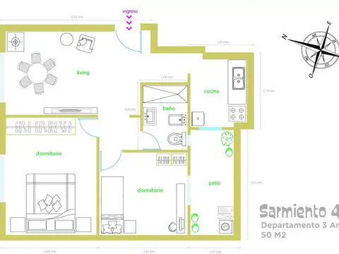 Departamento en Venta en Almagro, USD 110.000