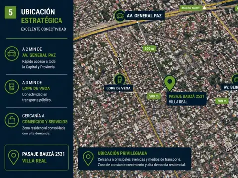 Terreno en Venta 9  mts Frente