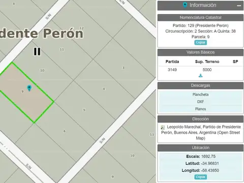 Lote en venta en Chacras de San Vicente B° El Ministro