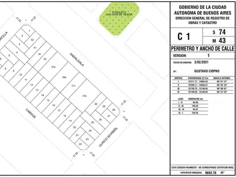 Carhué 1500 Barrio Naón Mataderos Lote U$280.000