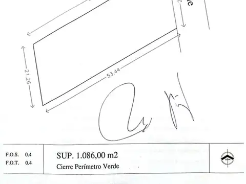 Terreno en Venta de 1086,0 m2