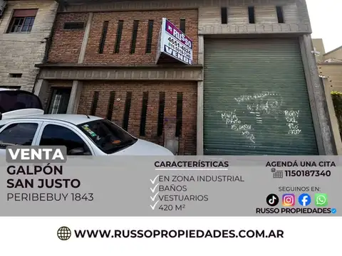 Venta galpón 420 m² San Justo