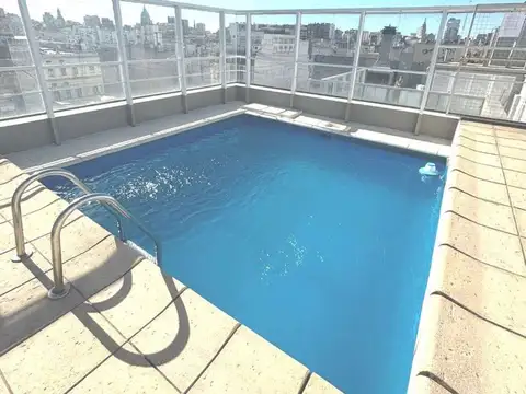 Gran Monoambiente Balcon FRENTE Luminos MB Amueblado-Edificio Amenities SUM-Pileta-Parrilla-Camaras