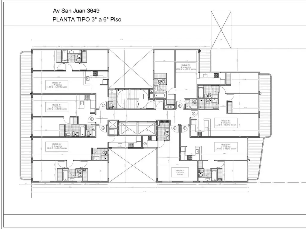 Edificio con unidades Estudio 1, 2, 3, 4 y 5 amb en Boedo