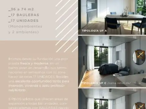 Departamento Monoambiente con 1 baño