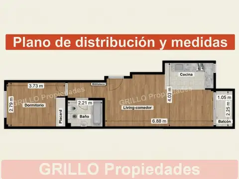 Departamento 2 ambientes con 1 baño
