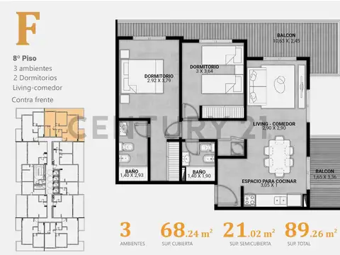 Luis María Campos 5500, Piso 8