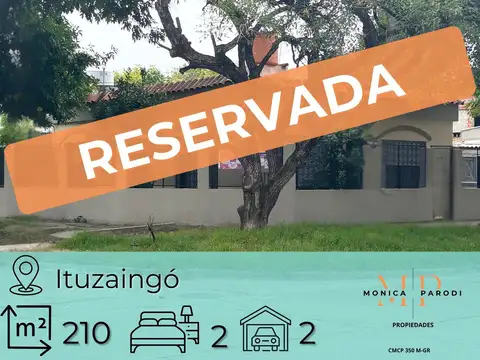 CASA EN VENTA 3 AMBIENTES CON JARDÍN, PARRILLA Y 2 COCHERAS EN ITUZAINGÓ