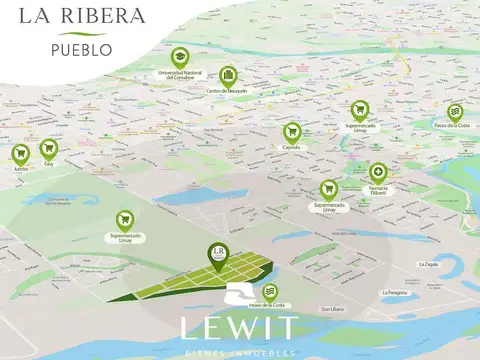 Venta lotes | La Ribera Pueblo | 300 m² | Neuquén
