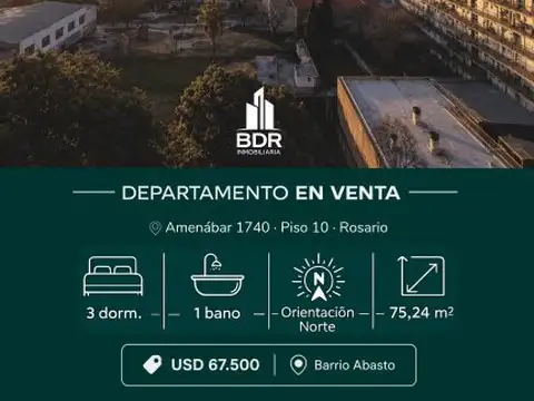 AMPLIO DEPARTAMENTIO 3 DORMITORIOS - AMENABAR 1740