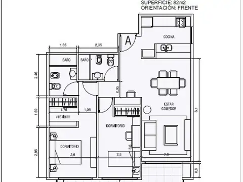 Departamento en Venta de 2 dormitorios