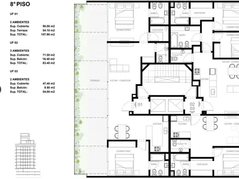Departamento en Venta de 3 ambientes