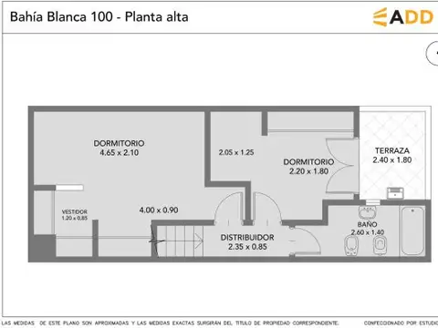 Depto Tipo Casa 3 ambientes con 1 baño