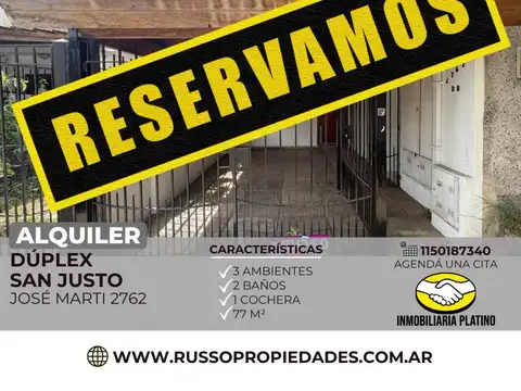 Alquiler duplex 3 ambientes San Justo