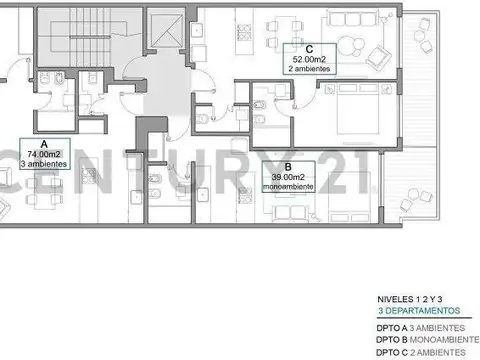 Departamento en Venta de 2 ambientes