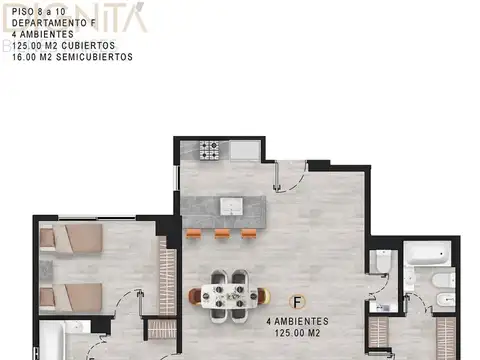 Departamento en Venta de 4 ambientes