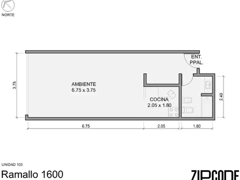 Departamento en Alquiler en Nuñez, USD 700