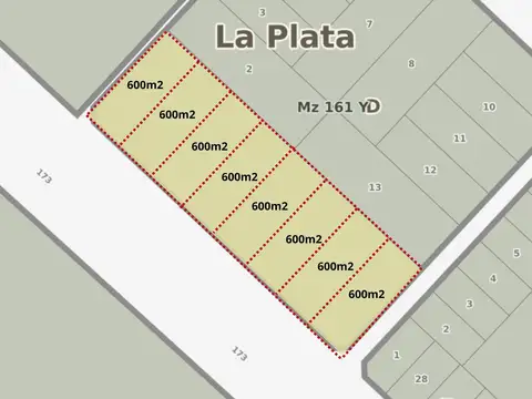 Terreno en Venta 15  mts Frente