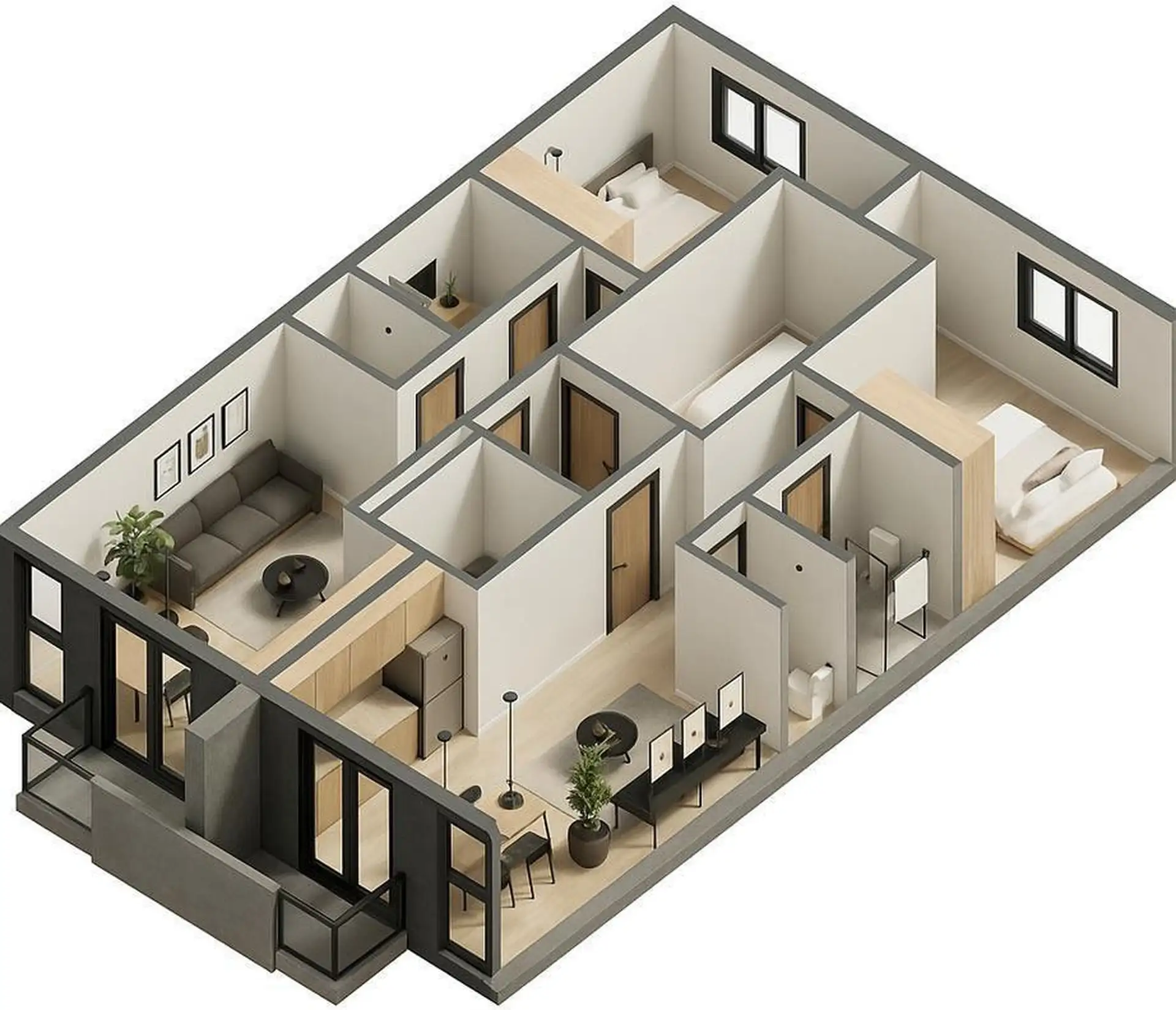 Depto 2 amb, 46m² con balcón — La Perla