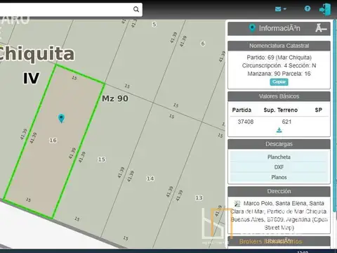 Terreno en Venta en Balneario Santa Elena, USD 16.700