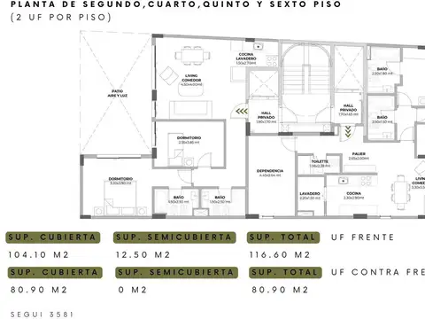 Departamento de 3 ambientes en venta en Palermo Chico