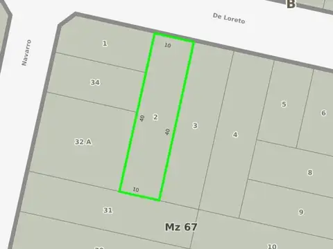 Terreno en Venta 10  mts Frente