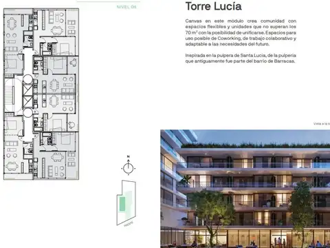 LOFT 2 amb. en POZO T.LUCIA  CANVAS Barracas c/Pje.comercial