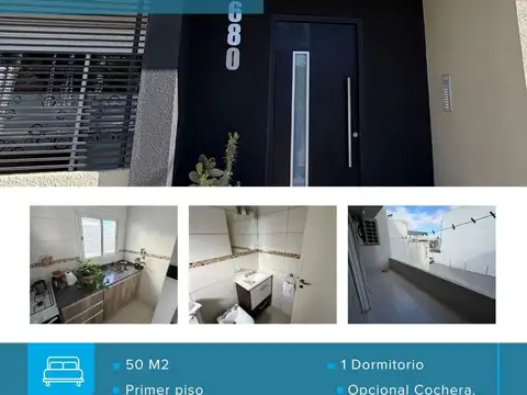 Departamento de 1 dormitorio con balcón | Cocina separada | Opcional cochera