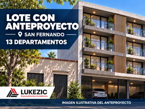 Excelente lote para desarrollador – 518 m² | Anteproyecto 13 unidades + 13 cocheras