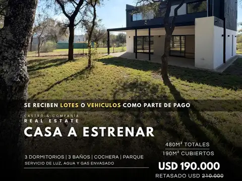 Venta Casa a Estrenar de 3 Dormitorios en Barrio Privado Valle del Golf – Malagueño