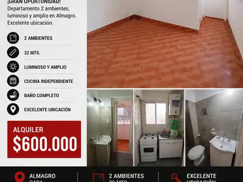 Departamento en venta en Almagro