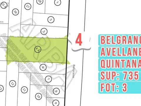 Terreno en Venta 17  mts Frente