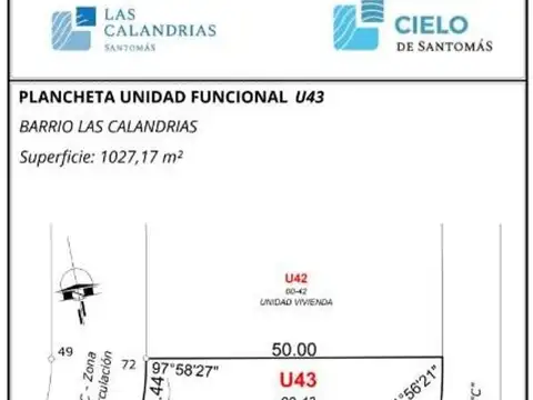 LOTE EN VENTA EN BARRIO PRIVADO SANTOMÁS - B. LAS CALANDRIAS