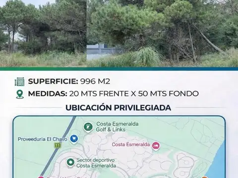 Costa Esmeralda !!!!OPORTUNIDAD!!!!! Barrio Residencia I.