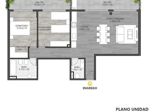 Venta departamento 2 dormitorios Parque España Rosario centro