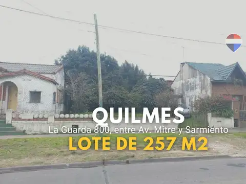 VENTA LOTE SOBRE LA GUARDA  A METROS DE AV MITRE