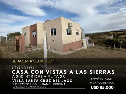 Venta Casa De 2 Dormitorios Y Piscina Con Vista A Las Sierras – Villa Santa Cruz Del Lago
