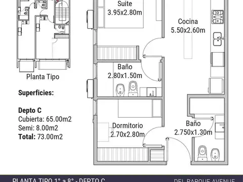 Departamento en Venta de 3 ambientes