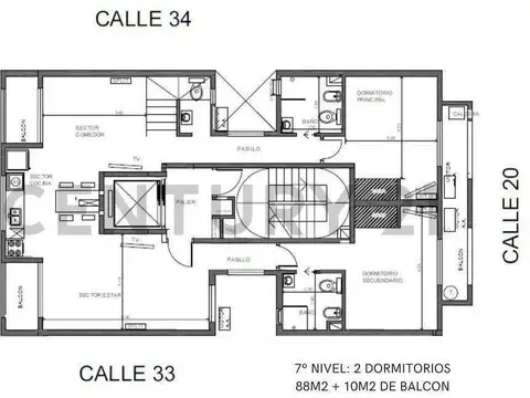 Departamento 3 ambientes con 2 baños