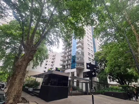 Olazábal al 2200 y Cuba. Torre Unión, Belgrano C. Piso 17 Contrafrente 77 m2 totales, 71 m2 cubiertos. 3 amb. 2 dorm. Suite. 2 baños. Losa radiante. Cochera fija. Pileta. 2 Gym. SUM. Sala reuniones. Jacuzzi. Vigilancia. Cancha fútbol. Parrillas. Amoblado