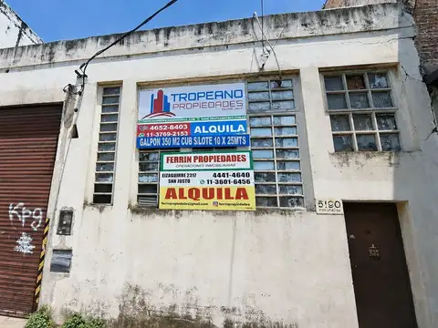 Galpon De 350 M2 En Alquiler, Zona Industrial, La Tablada.