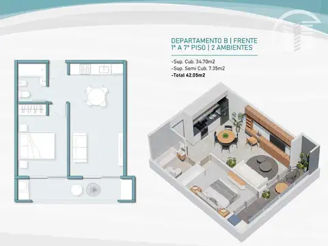 Departamento en Venta en Centro, USD 75.000