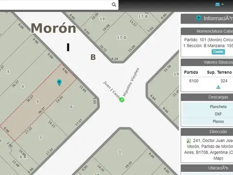 Terreno en Venta en Moron, USD 115.000